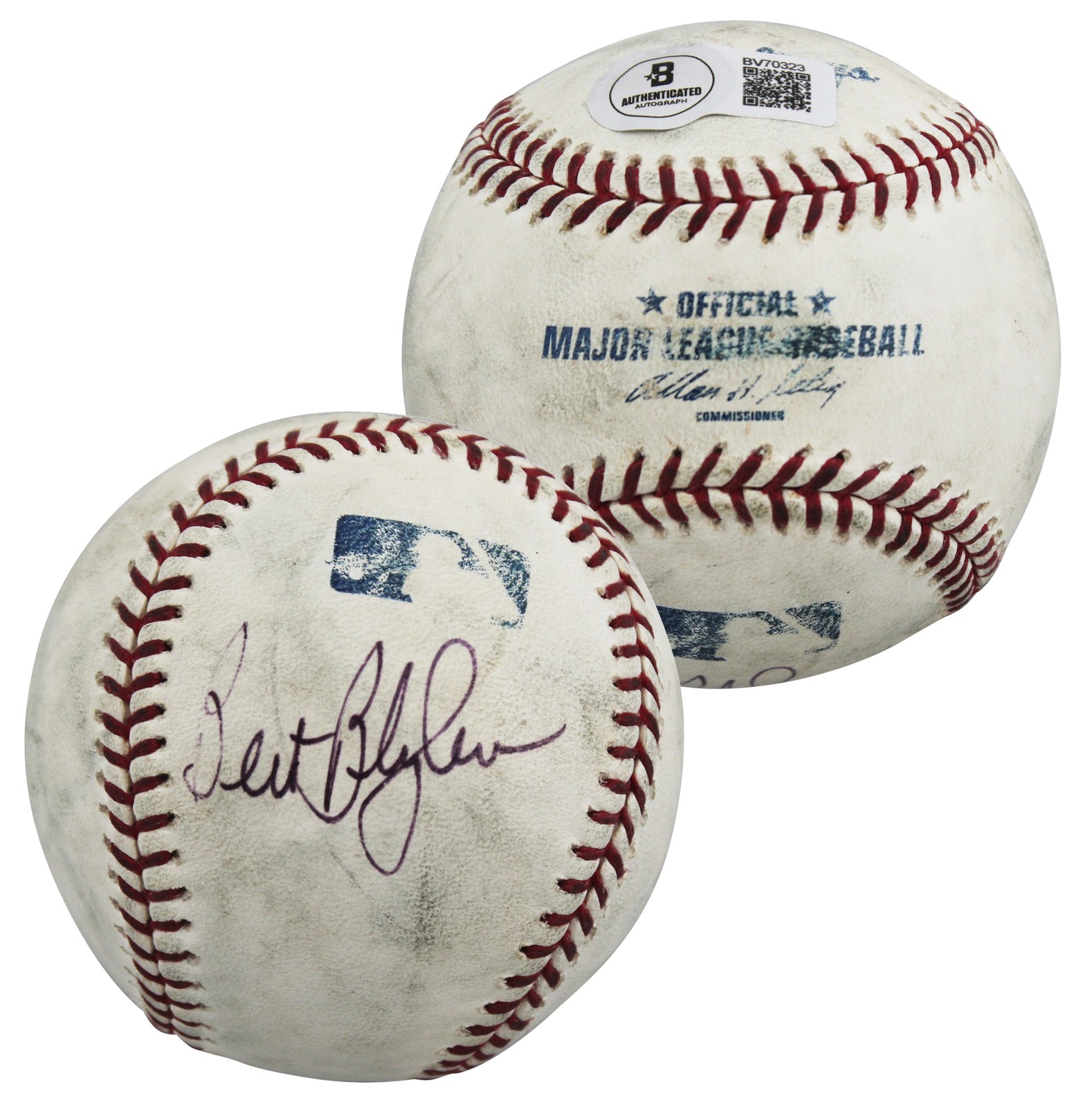 Twins Bert Blyleven Authentic Signed Game Used Selig OML Baseball BAS #BV70323