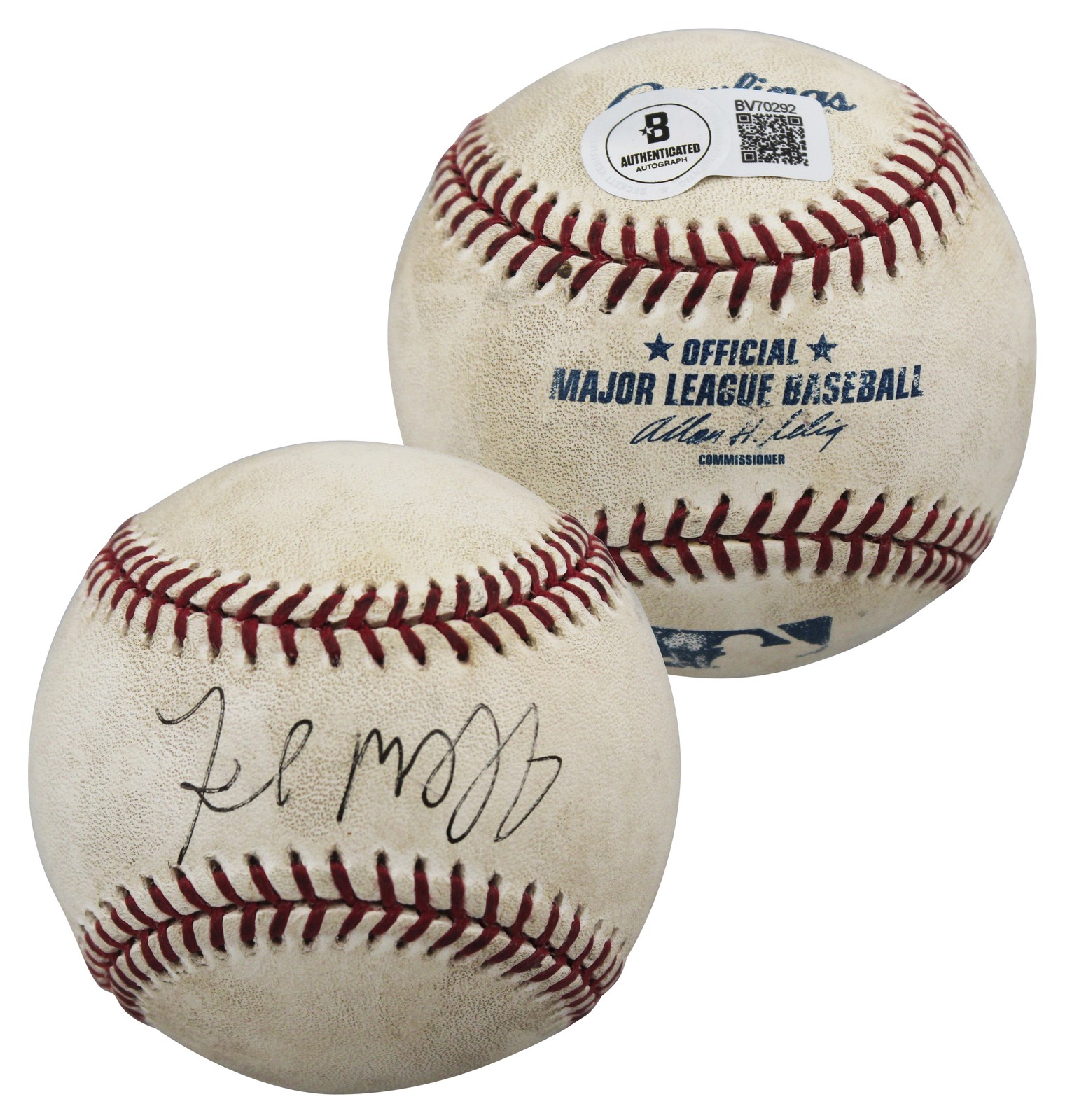 Rays Fred McGriff Authentic Signed Game Used Sellig OML Baseball BAS #BV70292