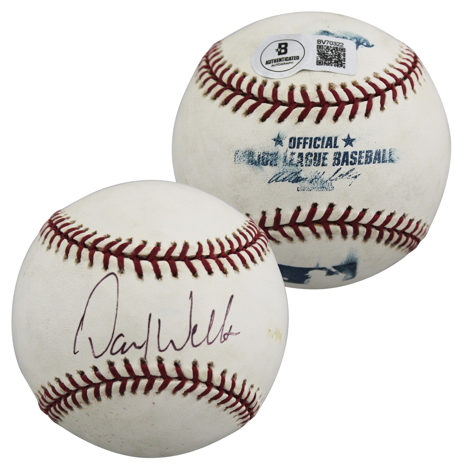 Blue Jays David Wells Authentic Signed Allen Selig OML Baseball BAS #BV70322