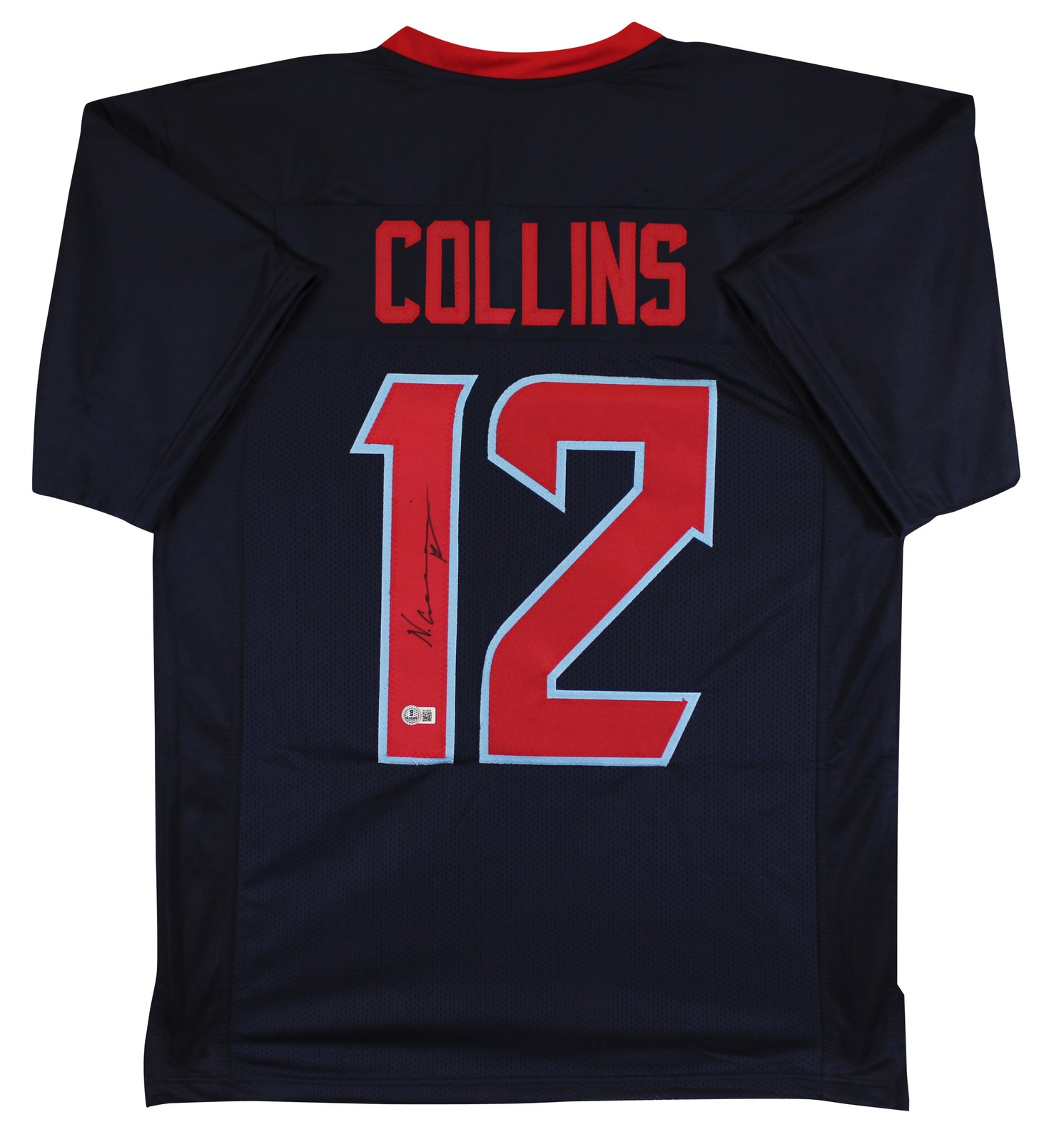 Nico Collins Authentic Signed 2024 Alternate Navy Blue Pro Style Jersey BAS