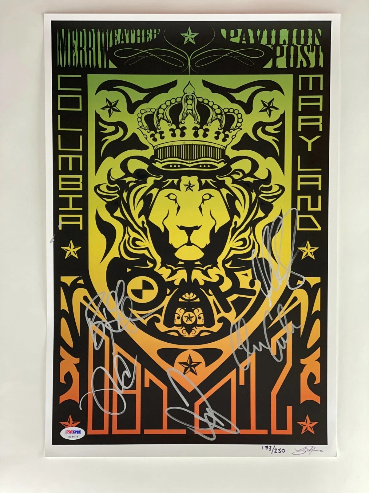 O.A.R. OAR BAND SIGNED AUTOGRAPH 12X18 CONCERT TOUR POSTER COLUMBIA 8/10/12 PSA