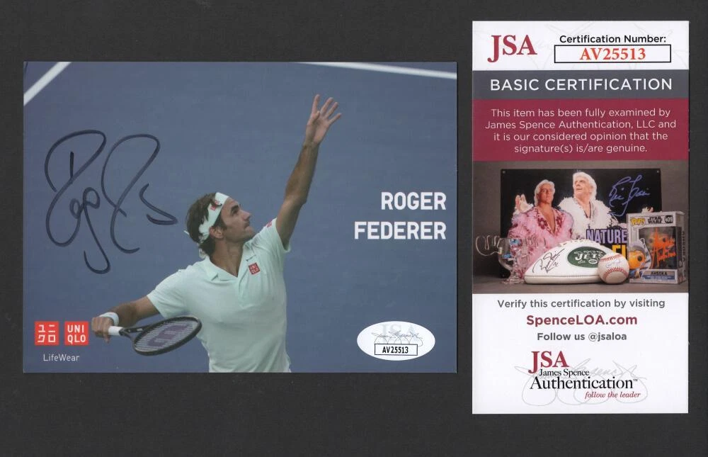 Roger Federer Signed Autograph 4x5.5 Photo Card - US Open Champion w/ JSA COA