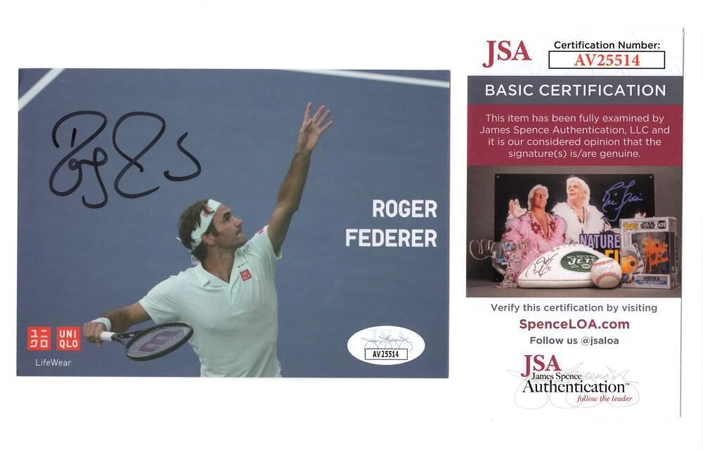 Roger Federer Signed Autograph 4x5.5 Photo Card - Tennis Champion w/ JSA COA