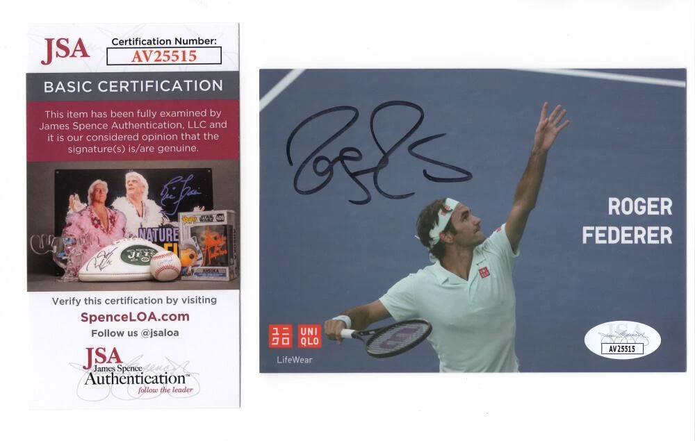 Roger Federer Signed Autograph 4x5.5 Photo Card - All Time Tennis GOAT - JSA COA