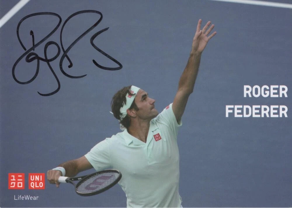 Roger Federer Signed Autograph 4x5.5 Photo Card - 20x Grand Slam Champion w/ JSA