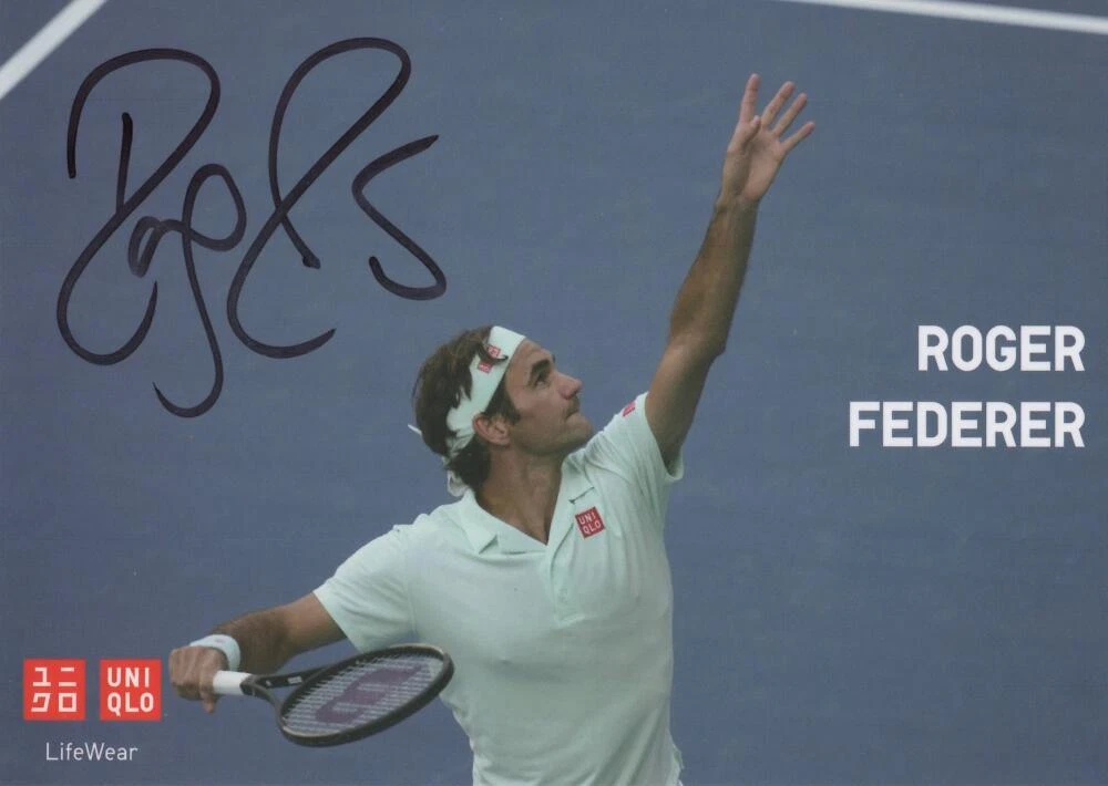 Roger Federer Signed Autograph 4x5.5 Photo Card - Grand Slam Champion w/ JSA COA