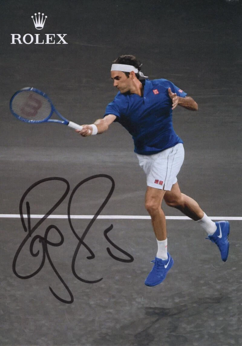 Roger Federer Signed Autograph 4x6 Photo Card - 20x Grand Slam Champion JSA COA