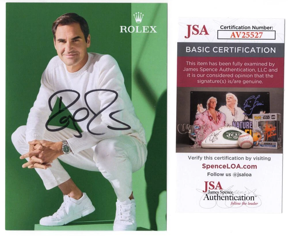 Roger Federer Signed Autograph 4x6 Photo Card - Wimbledon Champion w/ JSA COA