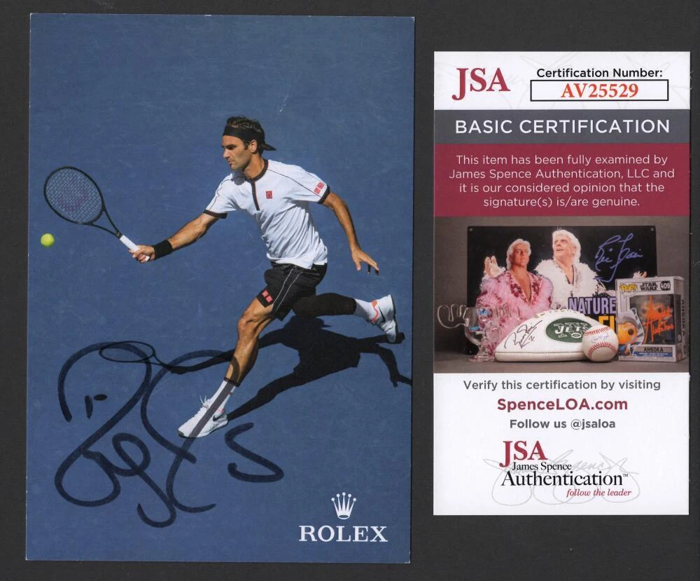 Roger Federer Signed Autograph 4x6 Photo Card Postcard - All Time GOAT - JSA COA