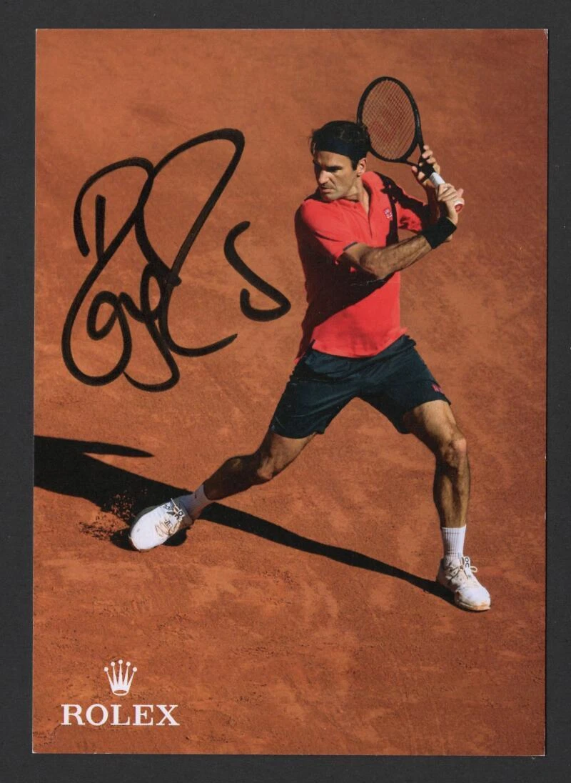 Roger Federer Signed Autograph 4x6 Photo Card Postcard w/ Beckett COA