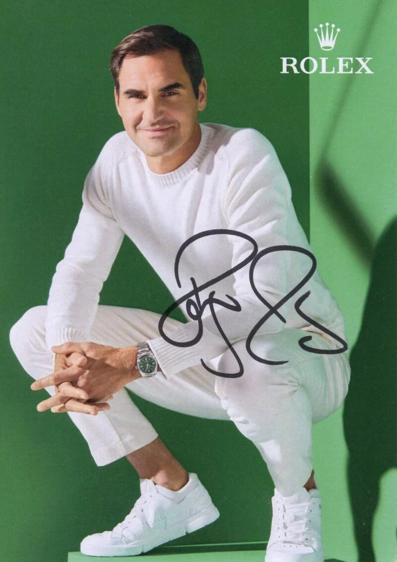 Roger Federer Signed Autograph 4x6 Photo Card - 8x Wimbledon Champ Beckett COA