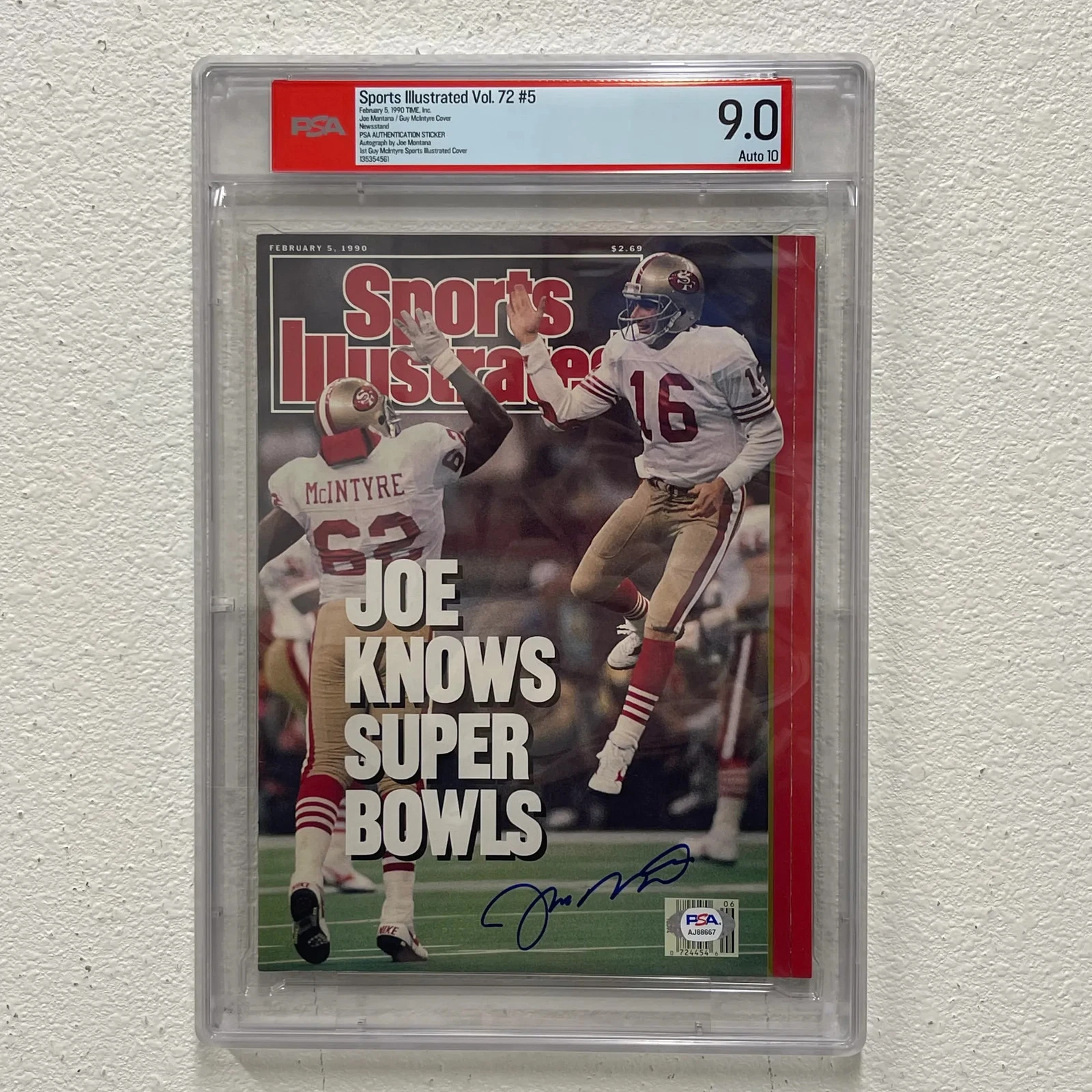 Joe Montana Sports Illustrated Vol.72 #5 Signed Magazine PSA 9 Auto 10