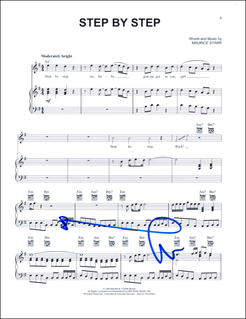 Donnie Wahlberg New Kids on the Block Signed Autograph Step by Step Sheet Music