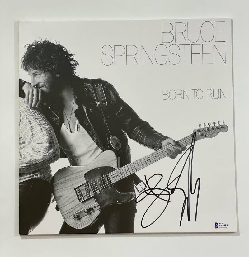 BRUCE SPRINGSTEEN SIGNED AUTOGRAPH ALBUM VINYL RECORD - BORN TO RUN RARE BECKETT
