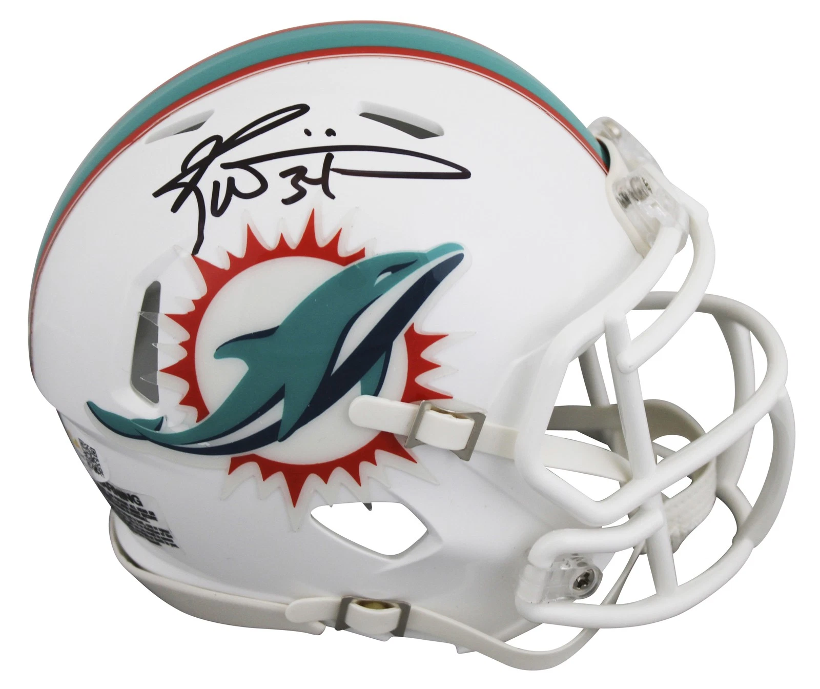 Dolphins Ricky Williams Authentic Signed Speed Mini Helmet JSA Witness