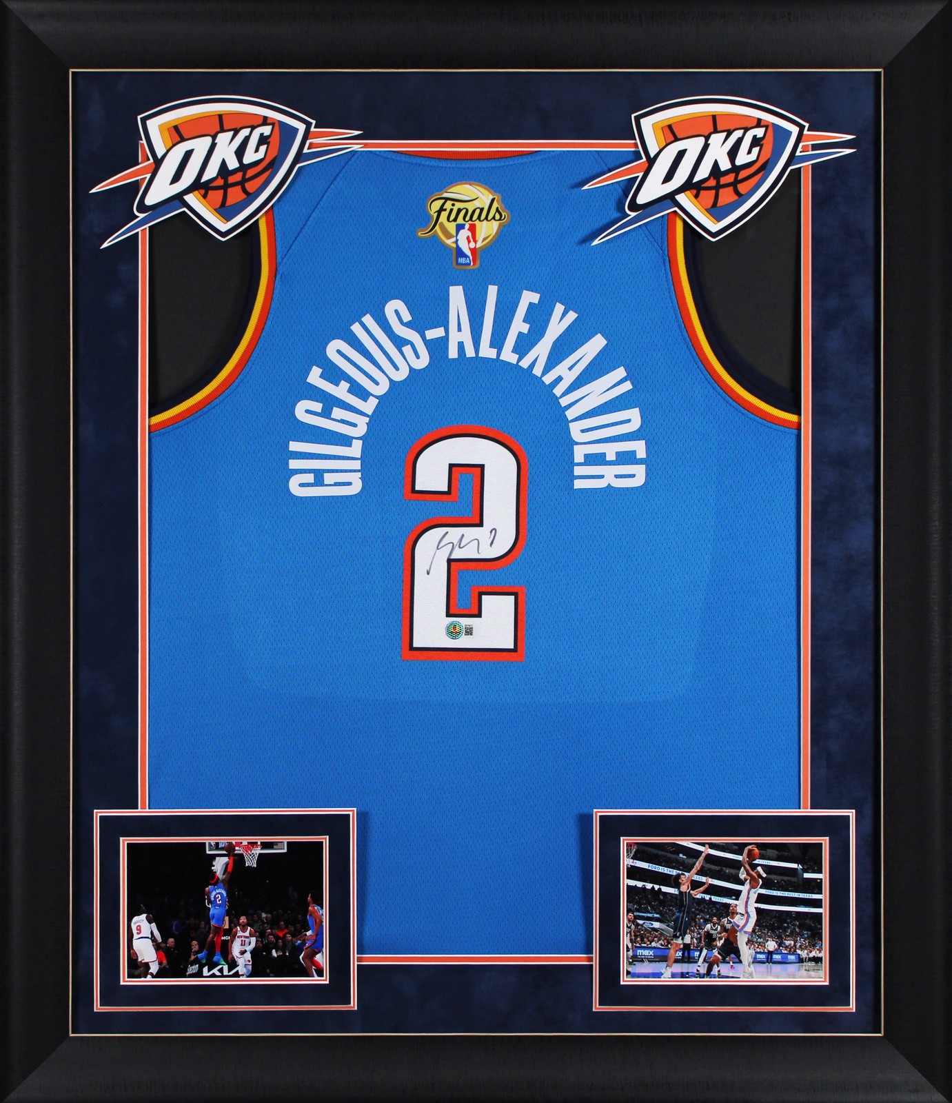 Thunder Shai Gilgeous-Alexander Signed Blue Nike Finals Ed. Framed Jersey BAS