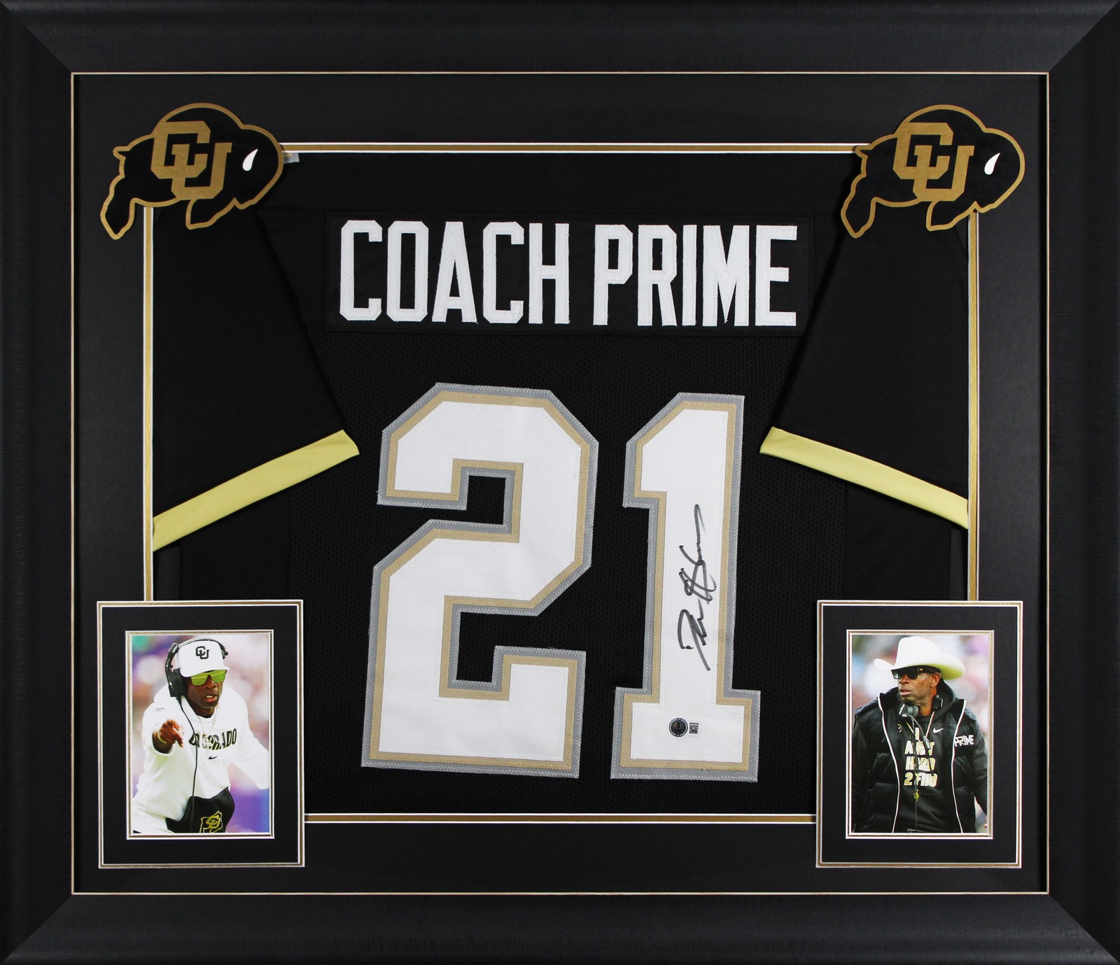Colorado Deion Sanders Signed Black Pro Style Framed Jersey BAS Wit #2W438785