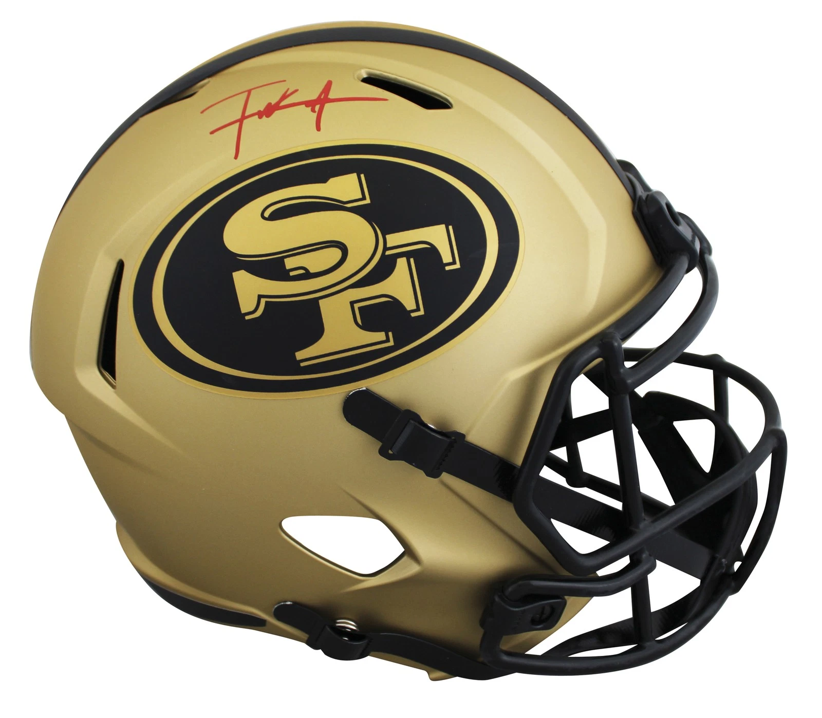 49ers Frank Gore Authentic Signed Rave Full Size Speed Rep Helmet BAS Witnessed