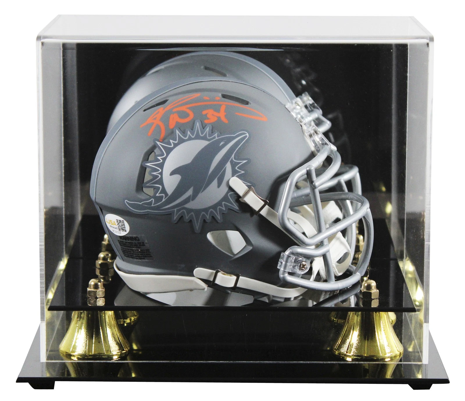 Dolphins Ricky Williams Signed Slate Speed Mini Helmet W/ Case JSA Witness