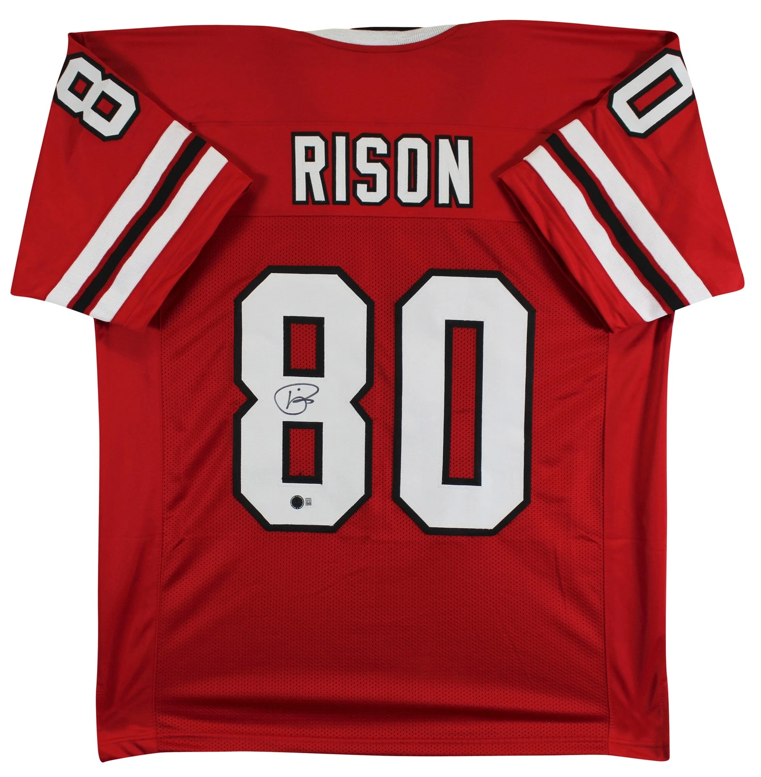 Andre Rison Authentic Signed Red Pro Style Jersey Autographed BAS Witnessed