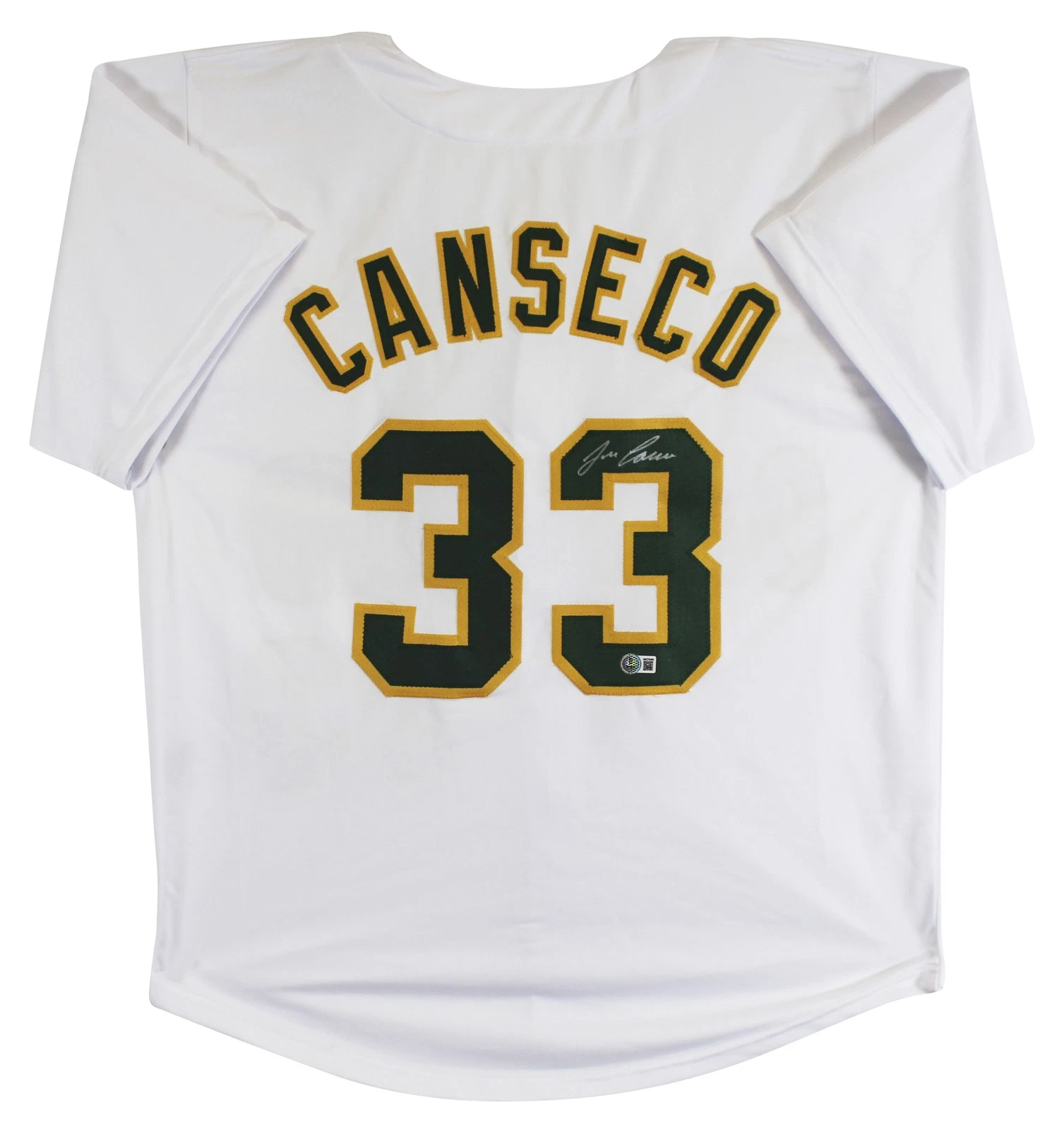 Jose Canseco Authentic Signed White Pro Style Jersey Autographed BAS Witnessed