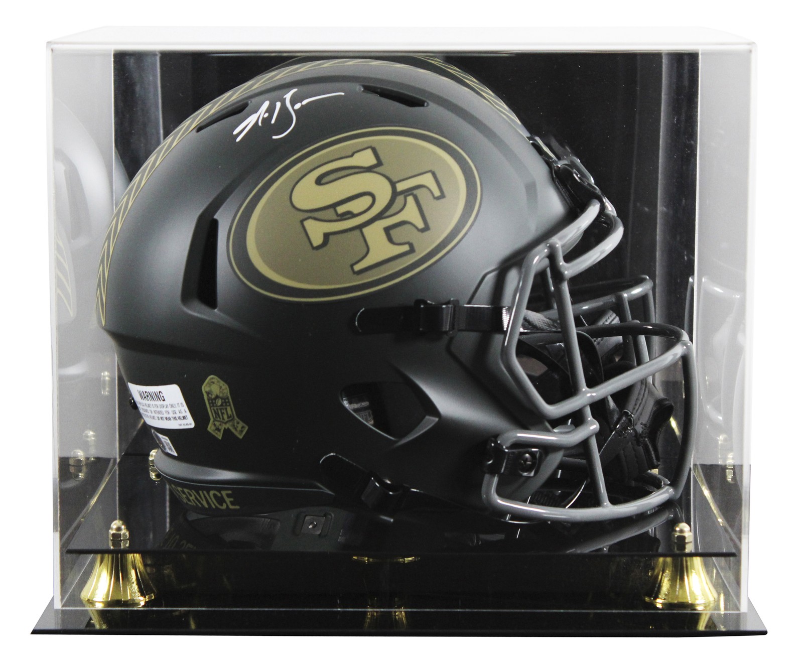 49ers Navorro Bowman Signed STS IV Full Size Speed Rep Helmet W/ Case BAS Wit