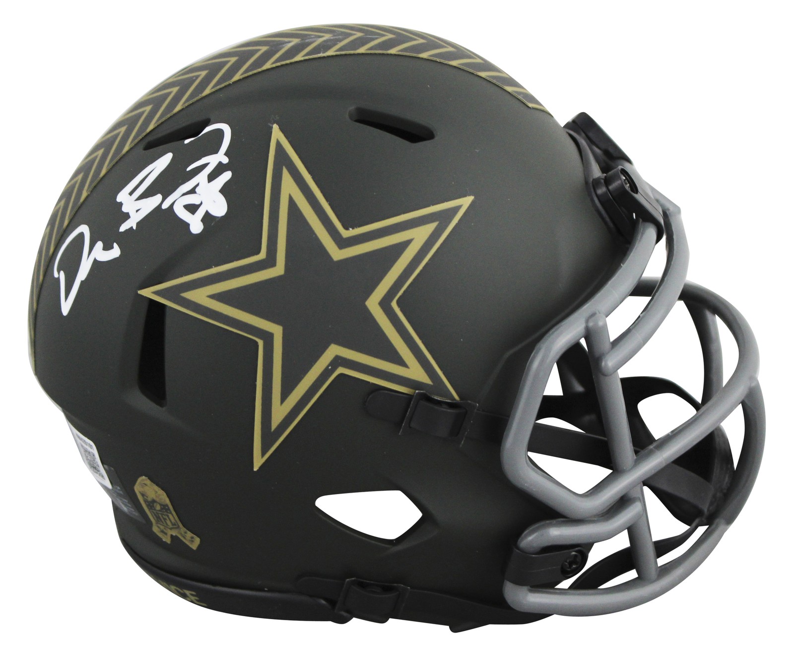 Cowboys Dez Bryant Signed Salute to Service IV Speed Mini Helmet BAS Witnessed