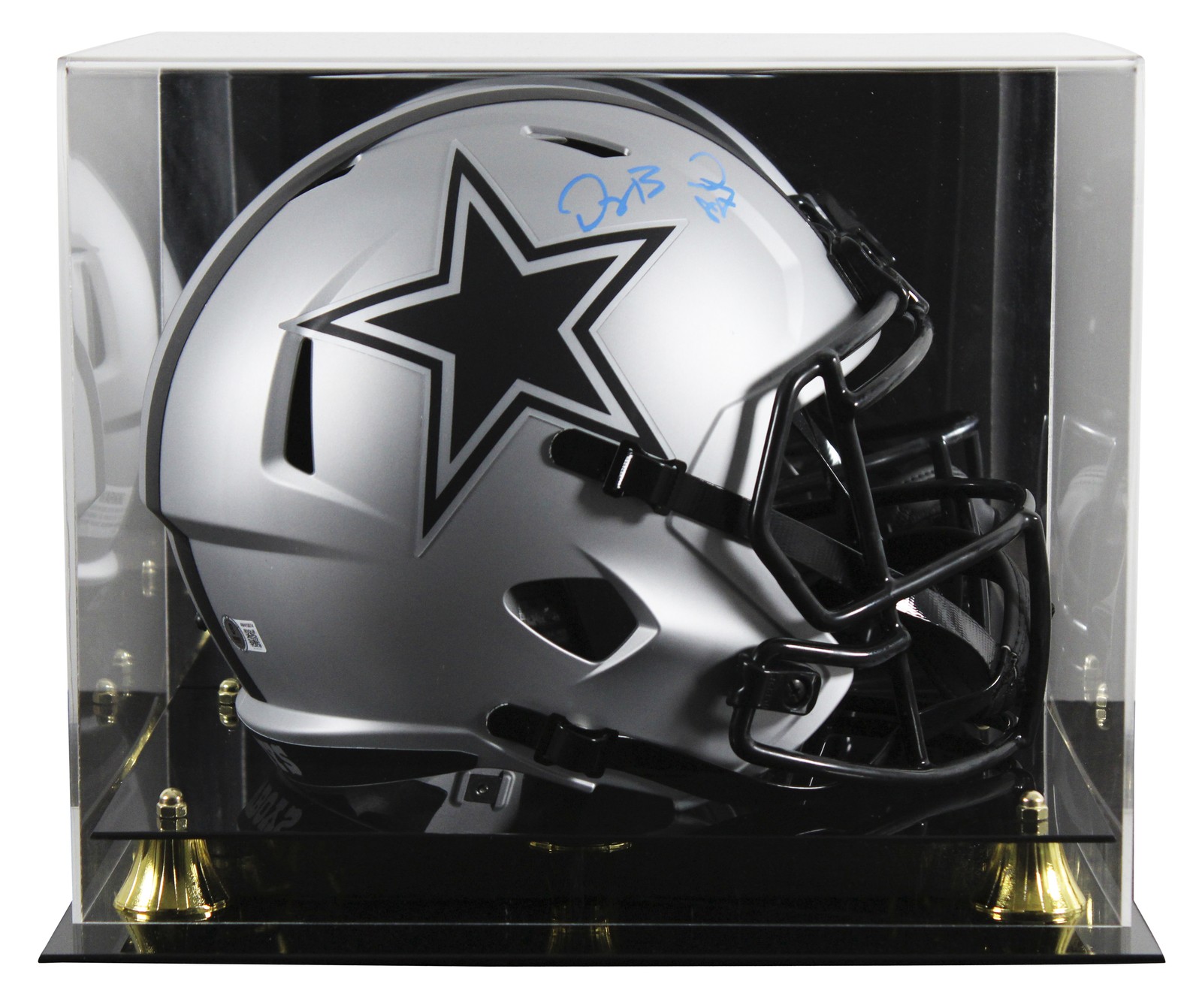 Cowboys Dez Bryant Signed Rave Full Size Speed Rep Helmet W/ Case BAS Witnessed