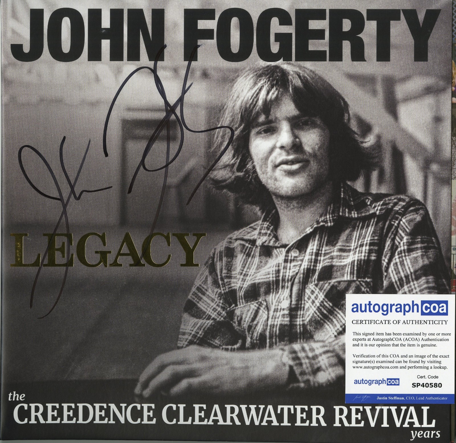 John Fogerty CCR Legacy Signed Vinyl Record ACOA (b)