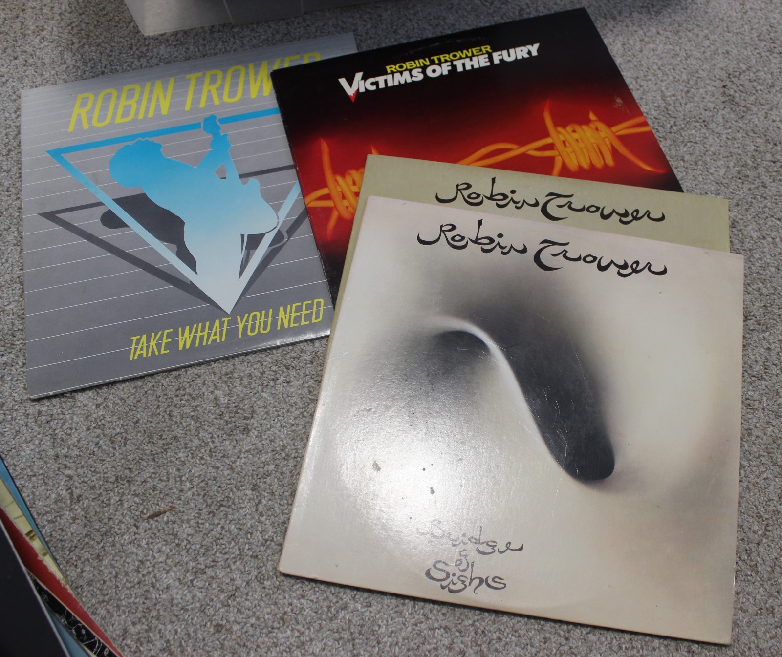 Lot of 4 Robin Trower vinyl records, Bridge of Sighs x2, Victims of Fury +1