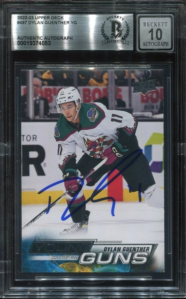 DYLAN GUENTHER signed auto 2022 UD YOUNG GUNS ROOKIE CARD RC YG BECKETT 10 (BAS)