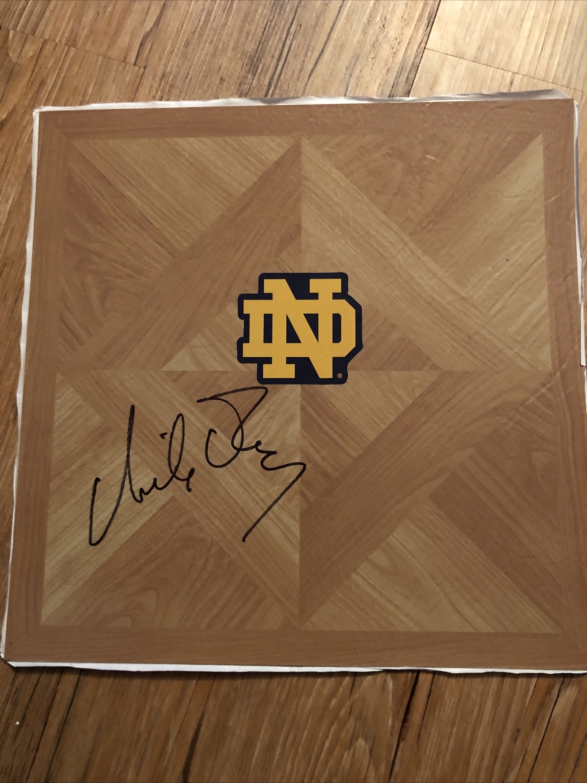 Coach Mike Brey signed floor tile autographed Notre Dame Irish proof guaranteed