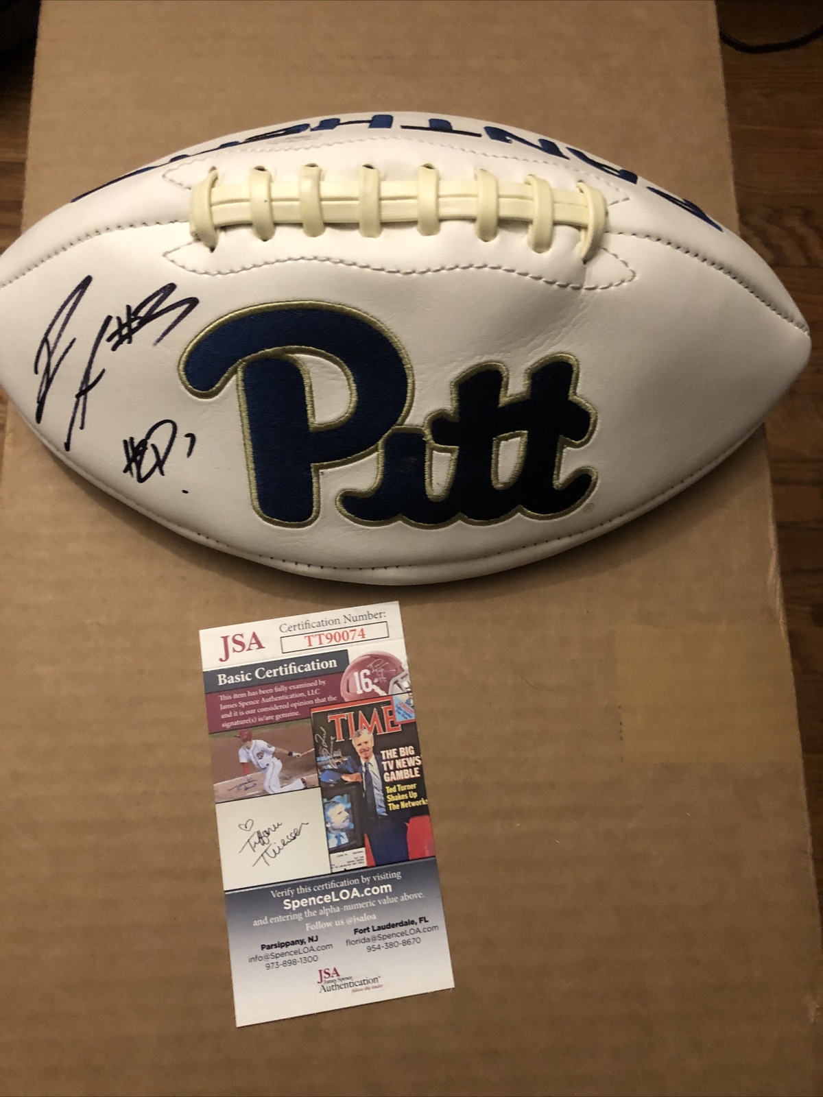 PITTSBURGH FOOTBALL JORDAN ADDDISON SIGNED WHITE PANEL BALL JSA CERTIFIED BILETN