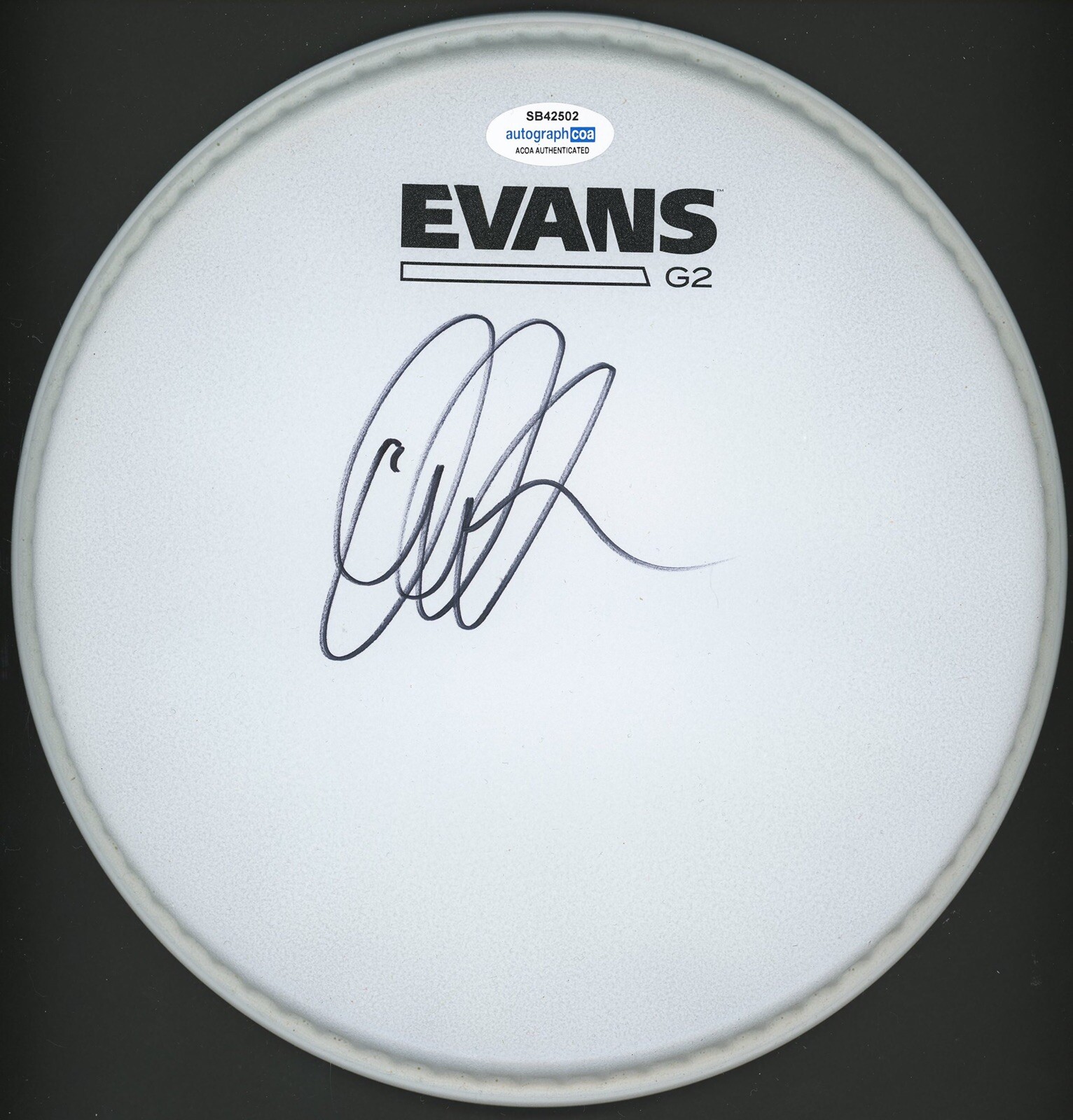 NIRVANA DALE CROVER SIGNED DRUM HEAD THE MELVINS ACOA CERTIFIED Autograph