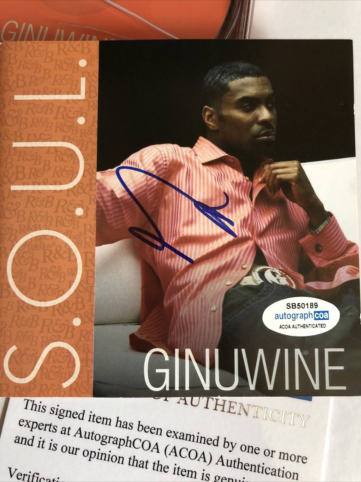 GINUWINE SOUL CD SIGNED AUTOGRAPHED ACOA CERTIFIED R AND B LEGEND RARE PONY