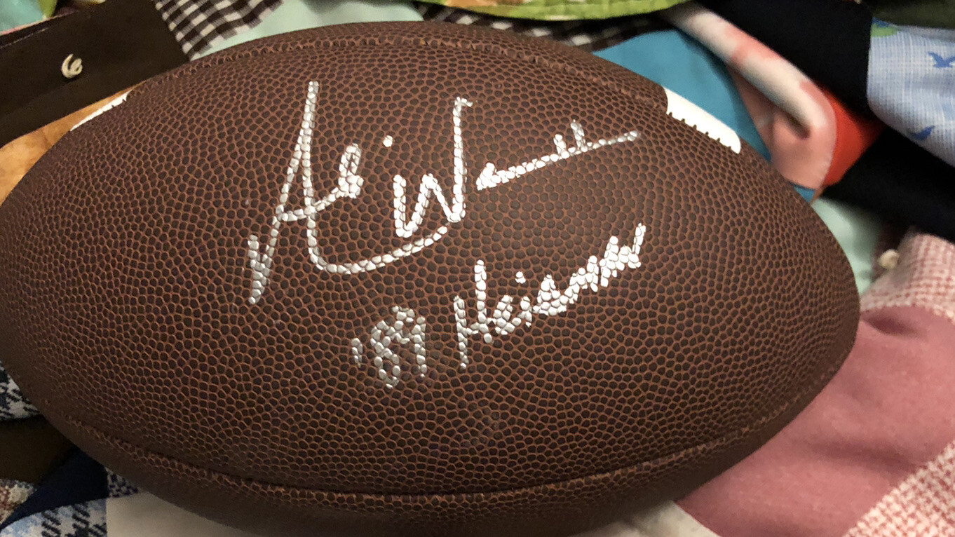 HEISMAN TROPHY WINNER ANDRE WARE SIGNED FOOTBALL GTP JSA PSA DETROIT LIONS HOUST