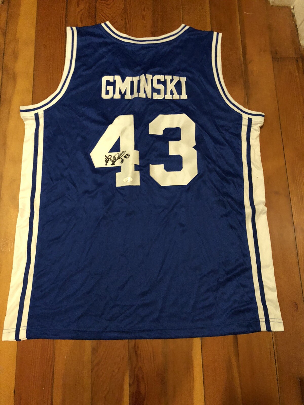 DUKE BLUE DEVILS- MIKE GMINSKI SIGNED AUTOGRAPH JERSEY Jsa Certified Rare Look