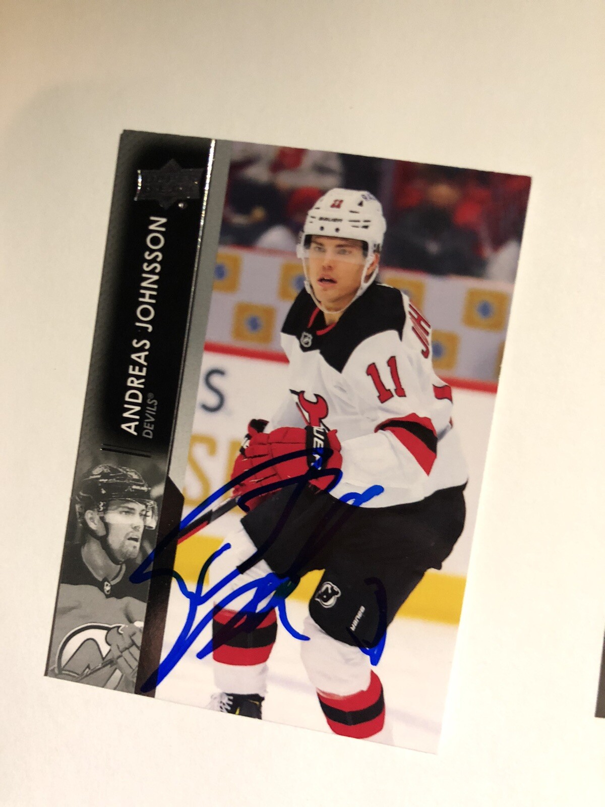 2021-22 UD EXTENDED ANDREAS JOHNSSON Signed Autographed NJ Devils Gtp Jsa Psa