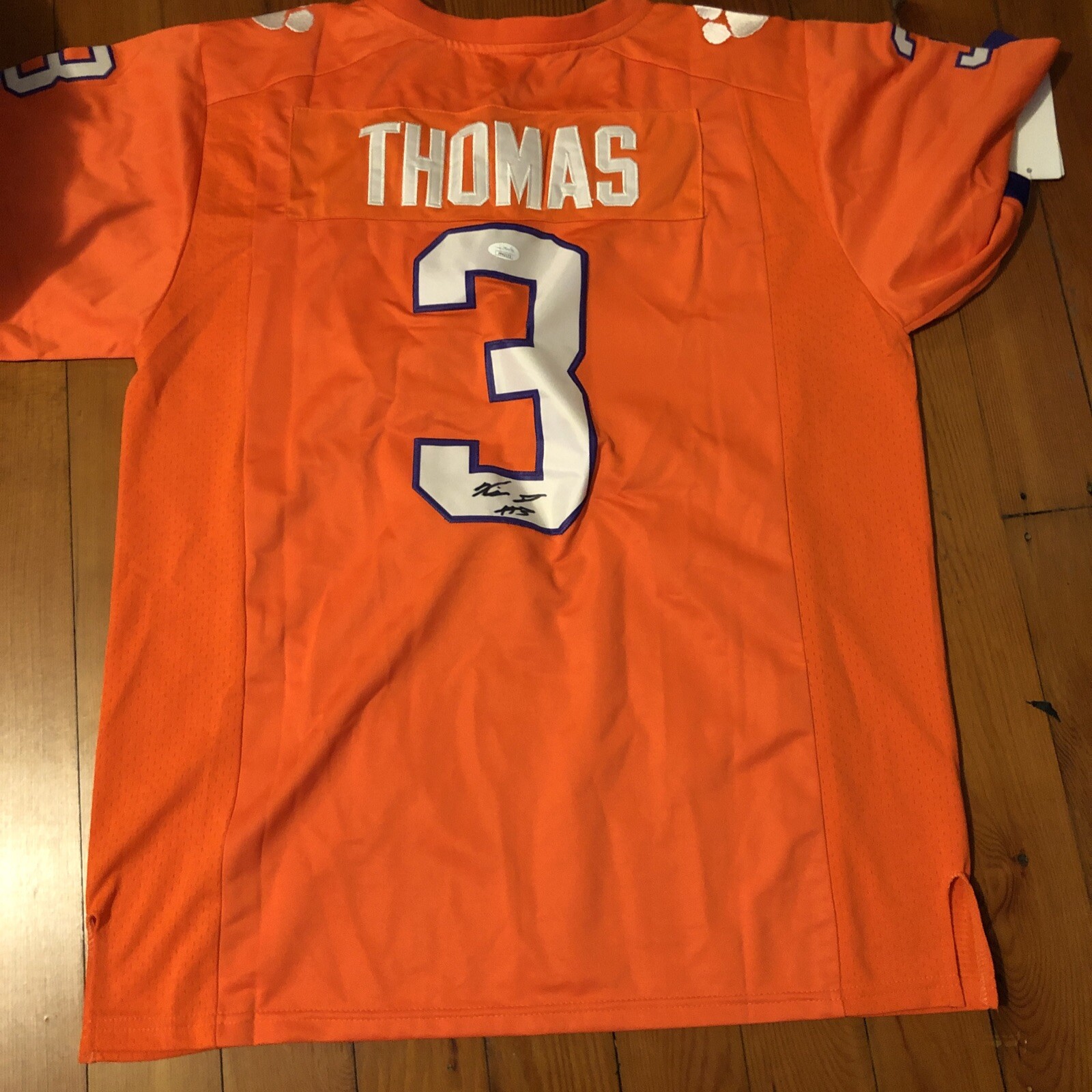 CLEMSON TIGERS- XAVIER THOMAS SIGNED AUTOGRAPH JERSEY Jsa COA STAR CHAMP