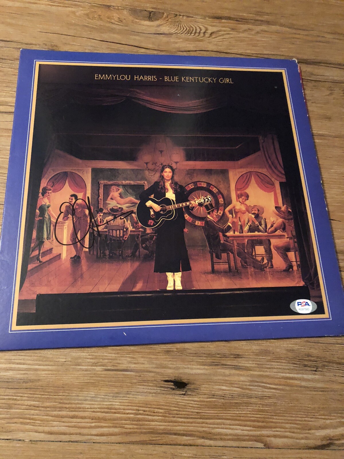 Emmylou Harris Signed Autographed Blue Kentucky Girl Vinyl LP Record PSA