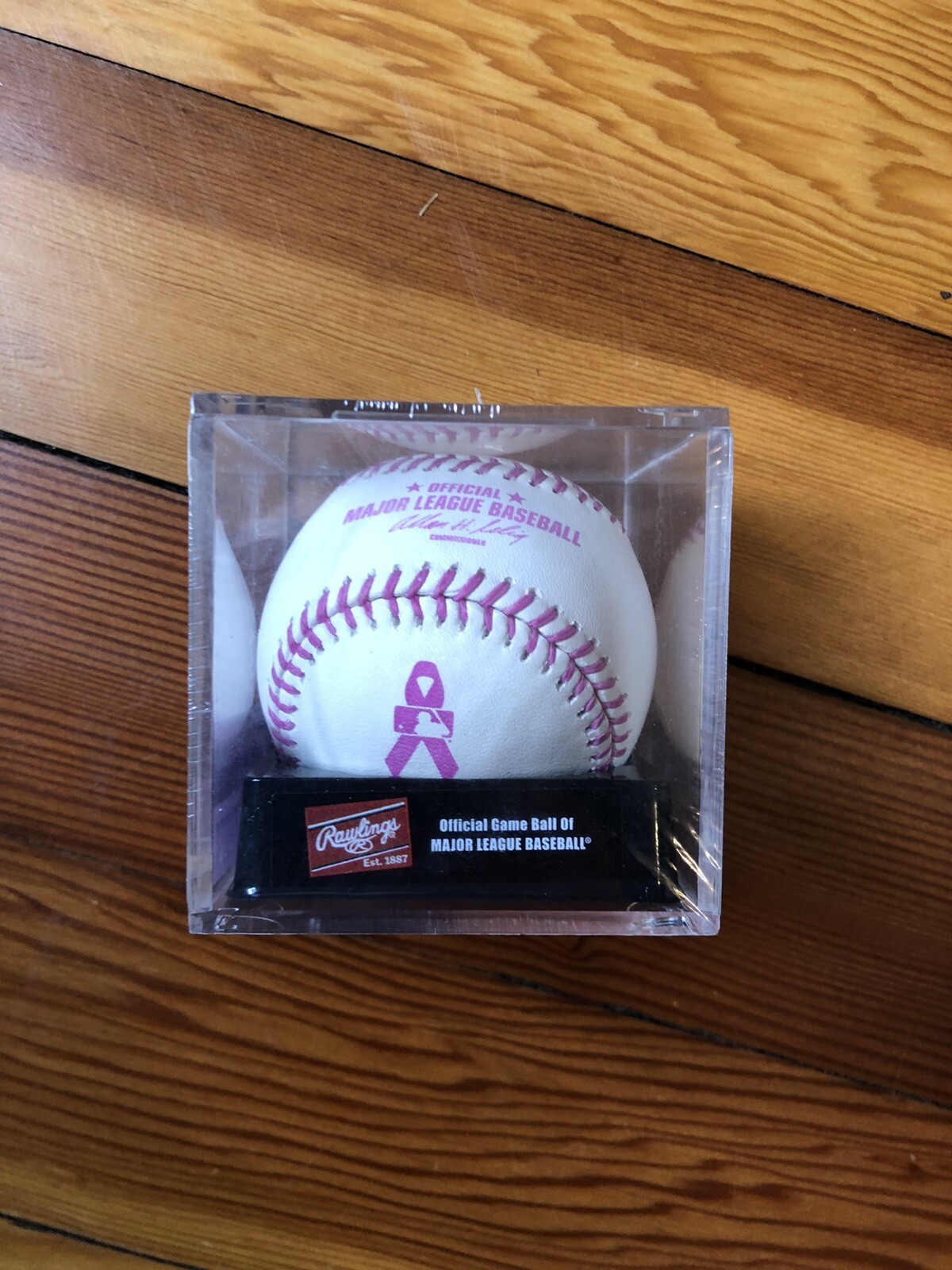BUD SELIG official pink breast cancer MAJOR LEAGUE BASEBALL SEALED Rare Discon