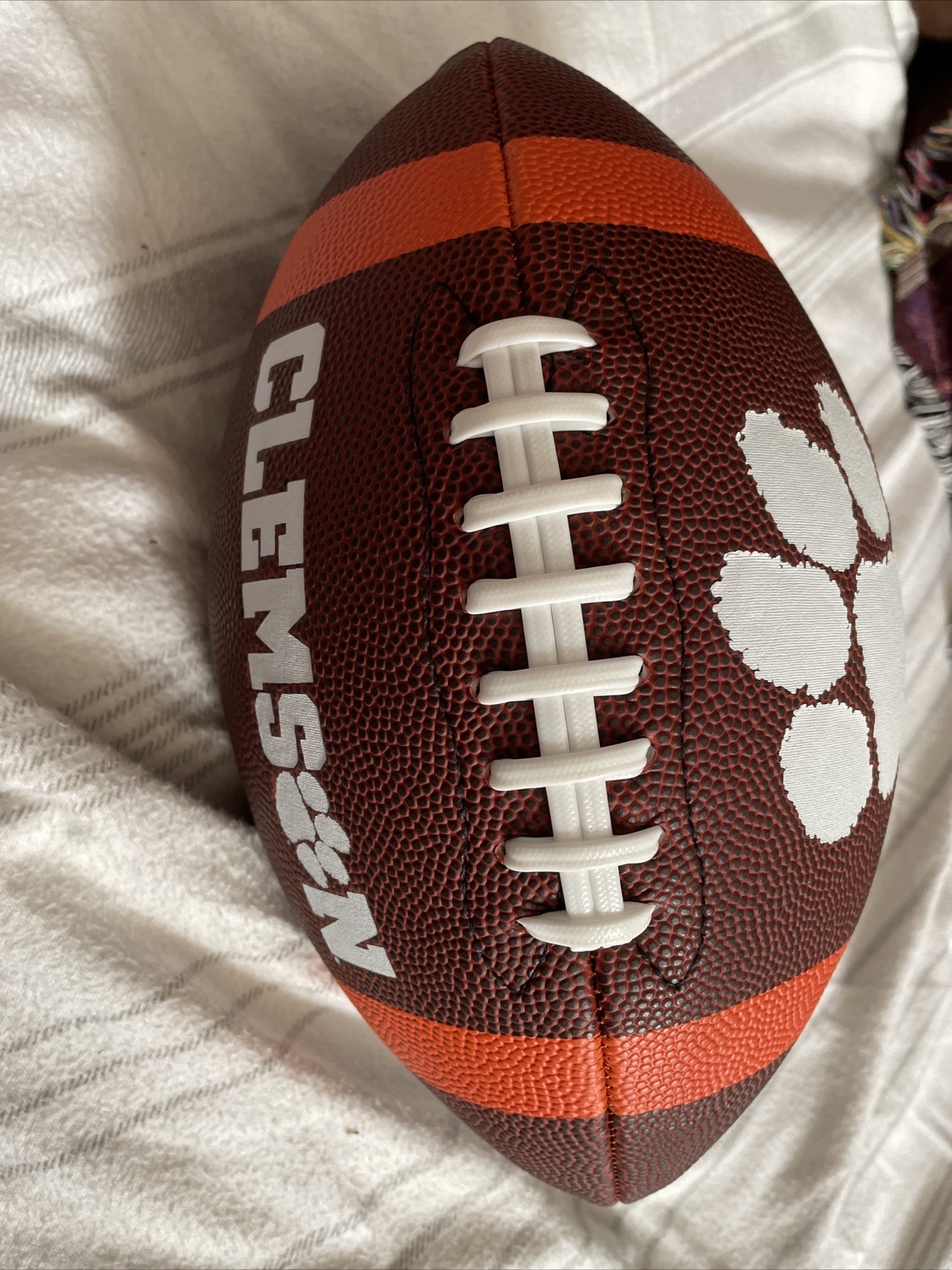 CLEMSON TIGERS TEAM STRIPE BROWN LOGO FOOTBALL FULL SIZE  COMPOSITE