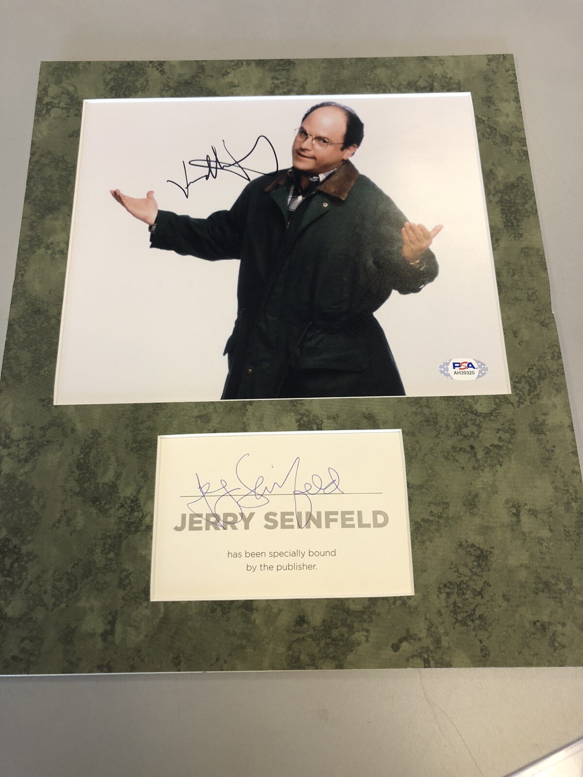 JERRY SEINFELD JASON ALEXANDER COSTANZA SIGNED AUTO MATTED CUT PICTURE ACOA PSA