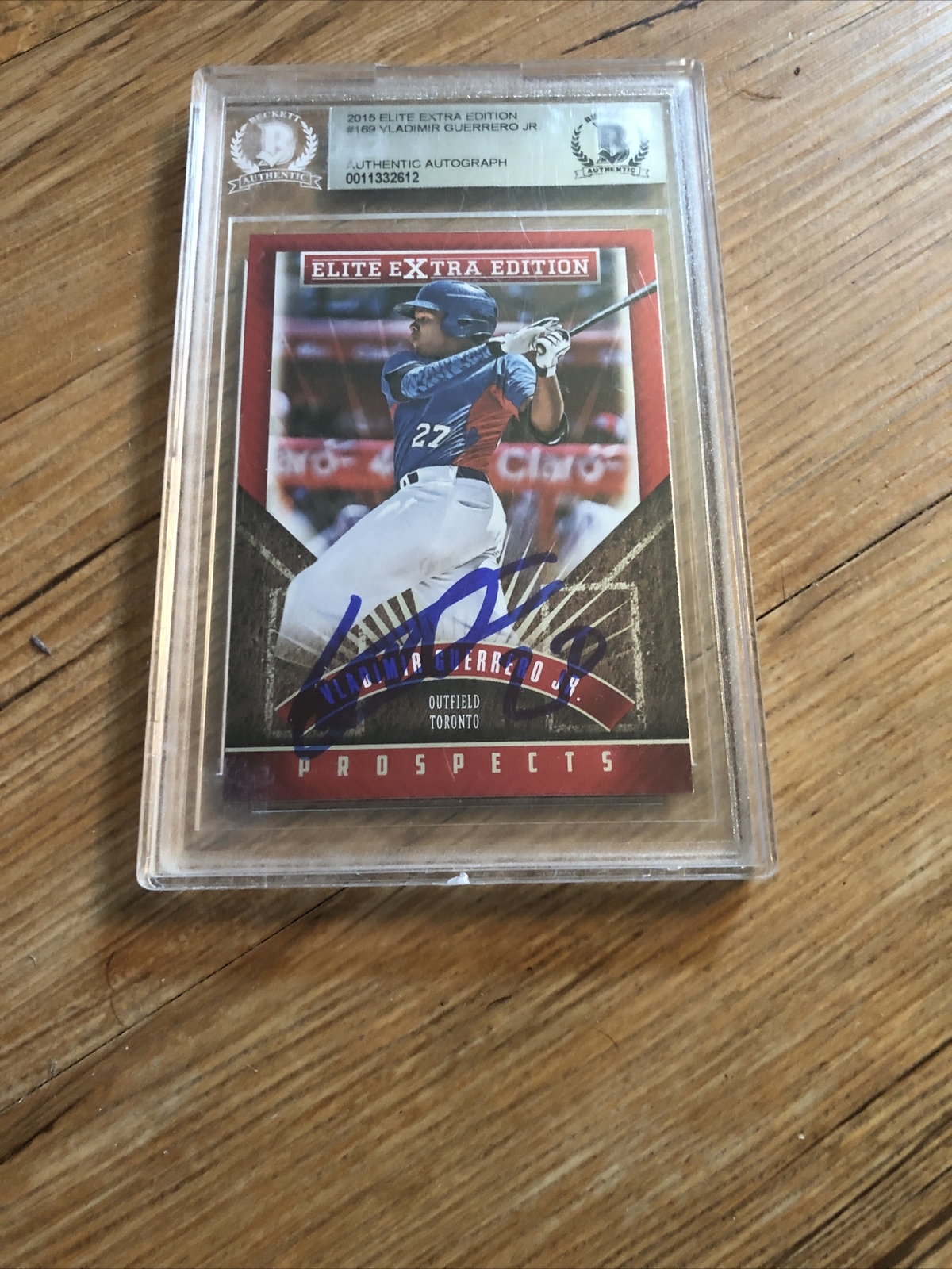 Vladimir Guerrero Jr  Auto 2015 Elite Extra Edition BECKETT ENCAPSULATED SIGNED