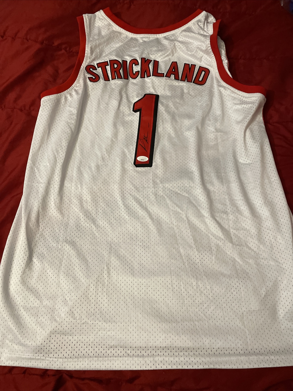 PORTLAND TRAILBLAZERS ROD STRICKLAND SIGNED AUTO JERSEY JSA CERTIFIED  Xl