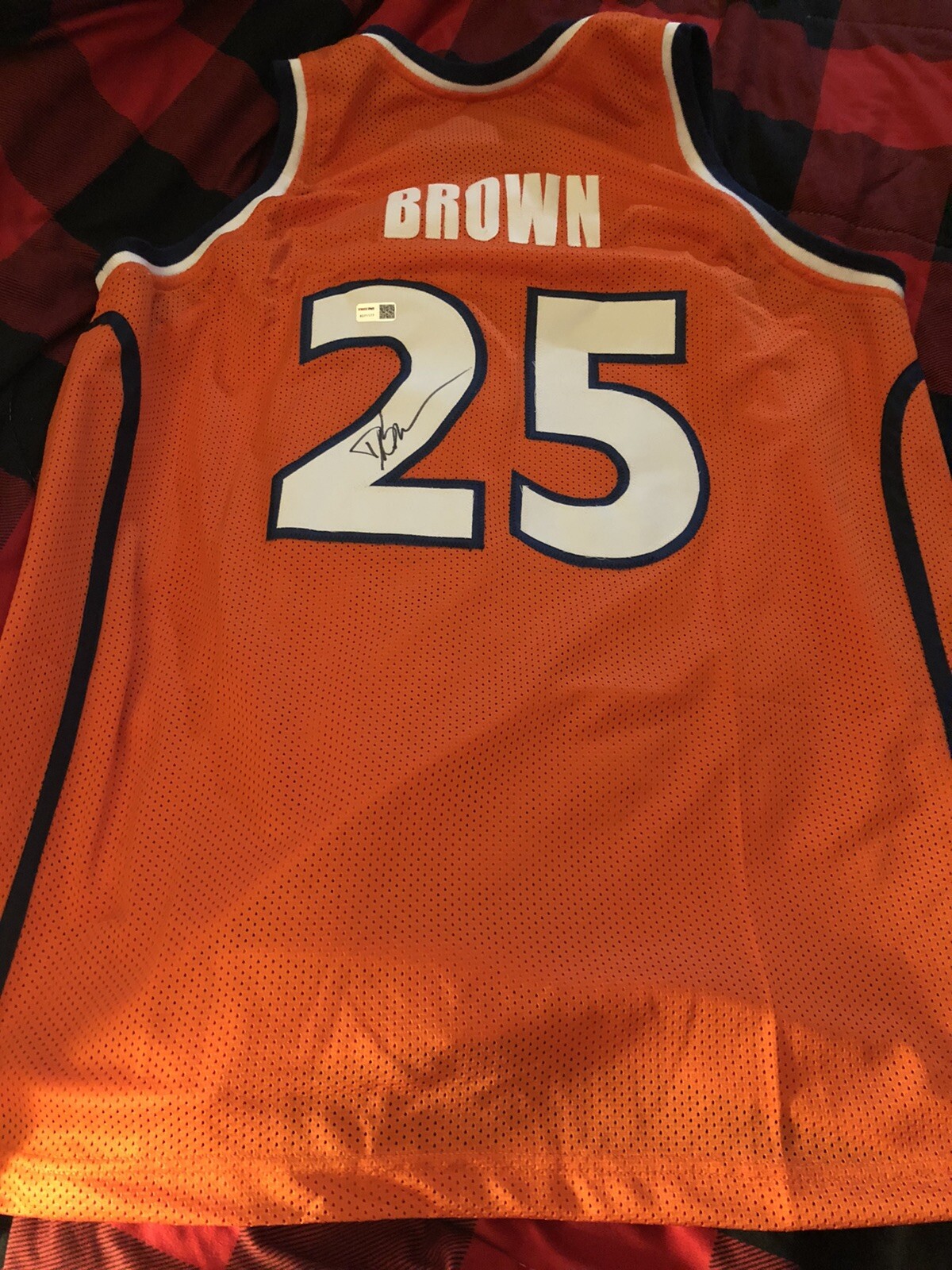 SYRACUSE ORANGE DAMONE BROWN SIGNED AUTOGRAPHED JERSEY XL TRI STAR 76ers Su