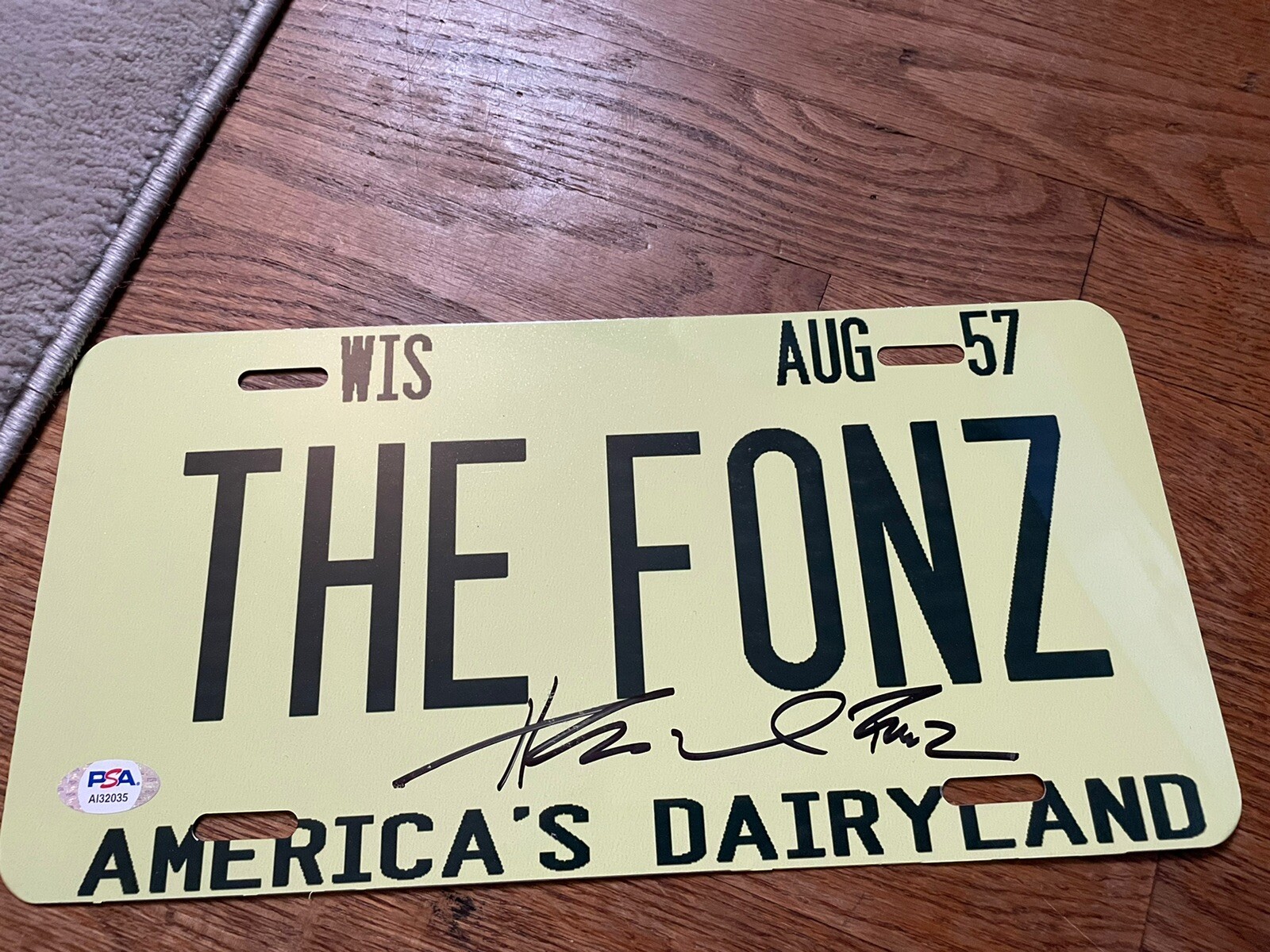Henry Winkler Signed Happy Days The Fonz License Plate PSA/DNA