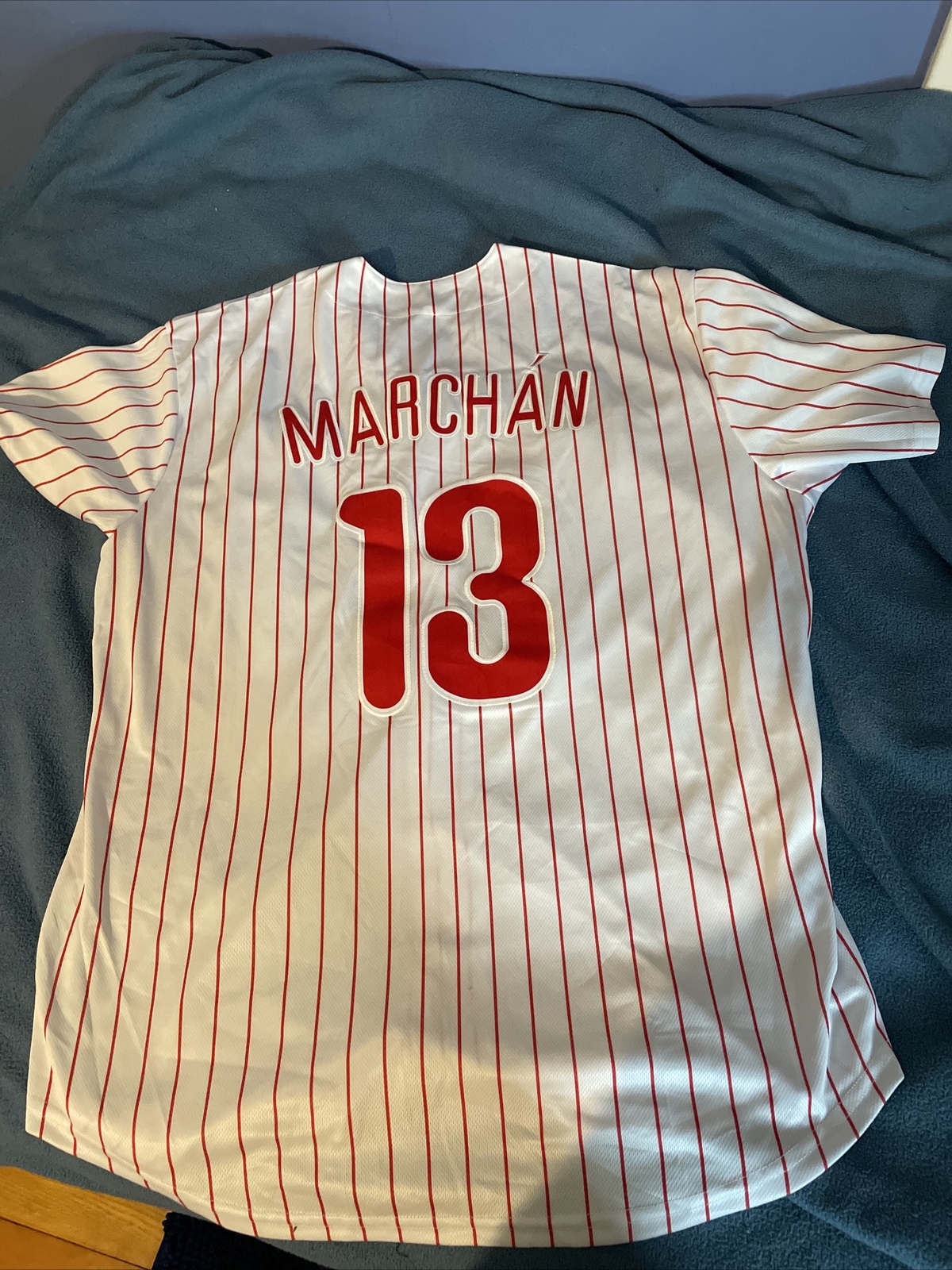 PHILADELPHIA PHILLIES RAFAEL MARCHAN CUSTOM JERSEY XXL