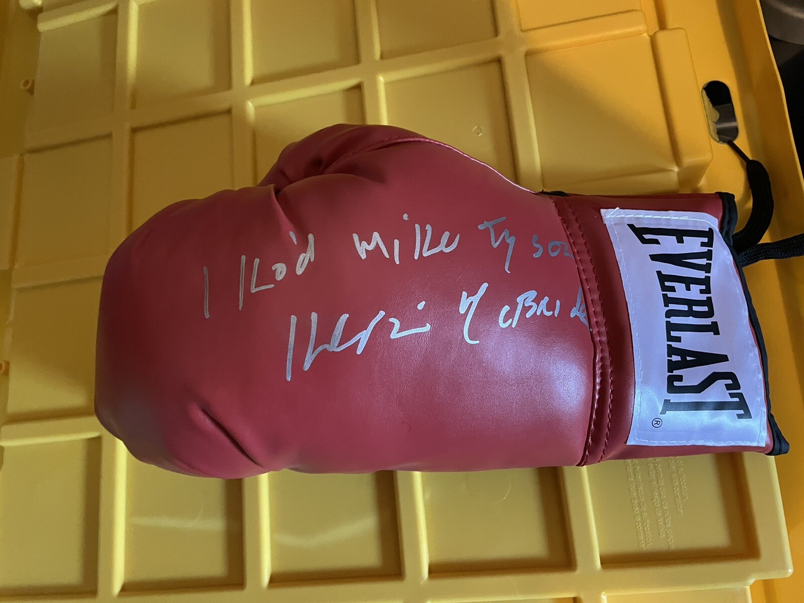 KEVIN McBRIDE AUTOGRAPH RED EVERLAST BOXING GLOVE I  KO MIKE TYSON INSCRIP JSA