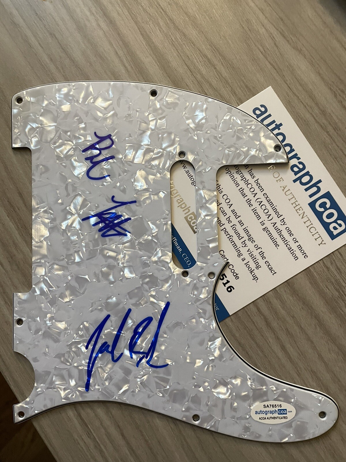 SNARKY PUPPY ZACH BROCK BOB LANZETTI SIGNED PICKGUARD ACOA COA JAZZ RARE